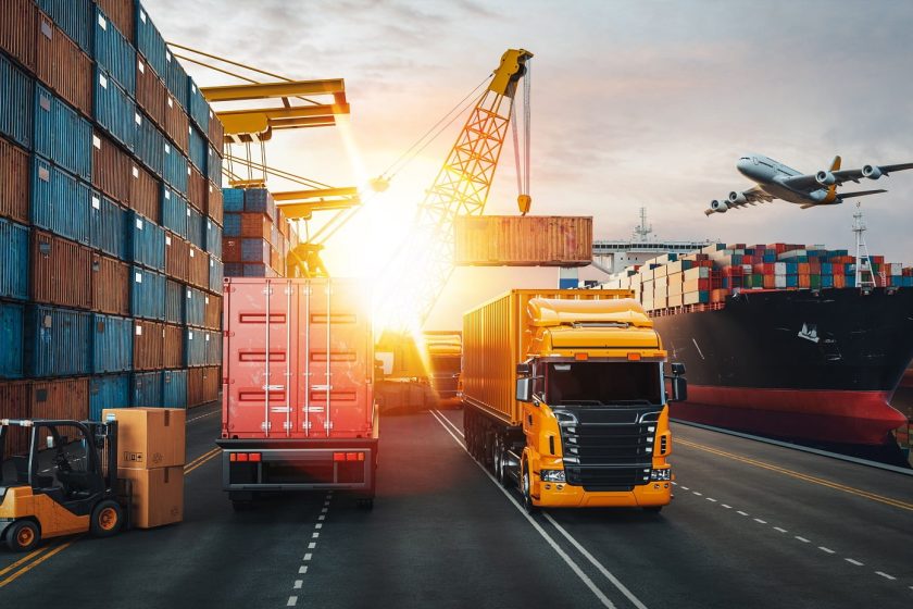 Transportation and logistics of Container Cargo ship and Cargo p