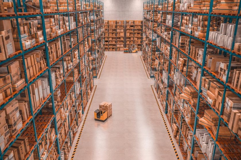 department store full of goods. concept of industry and logistic